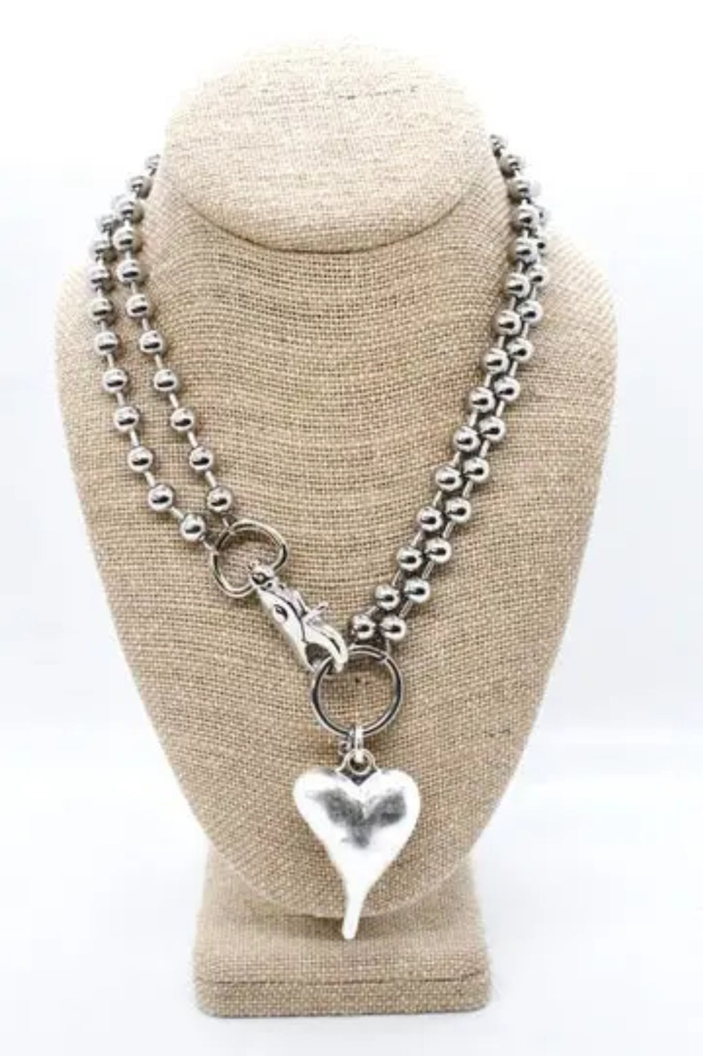 Silver Heart Pendant Convertible Necklace