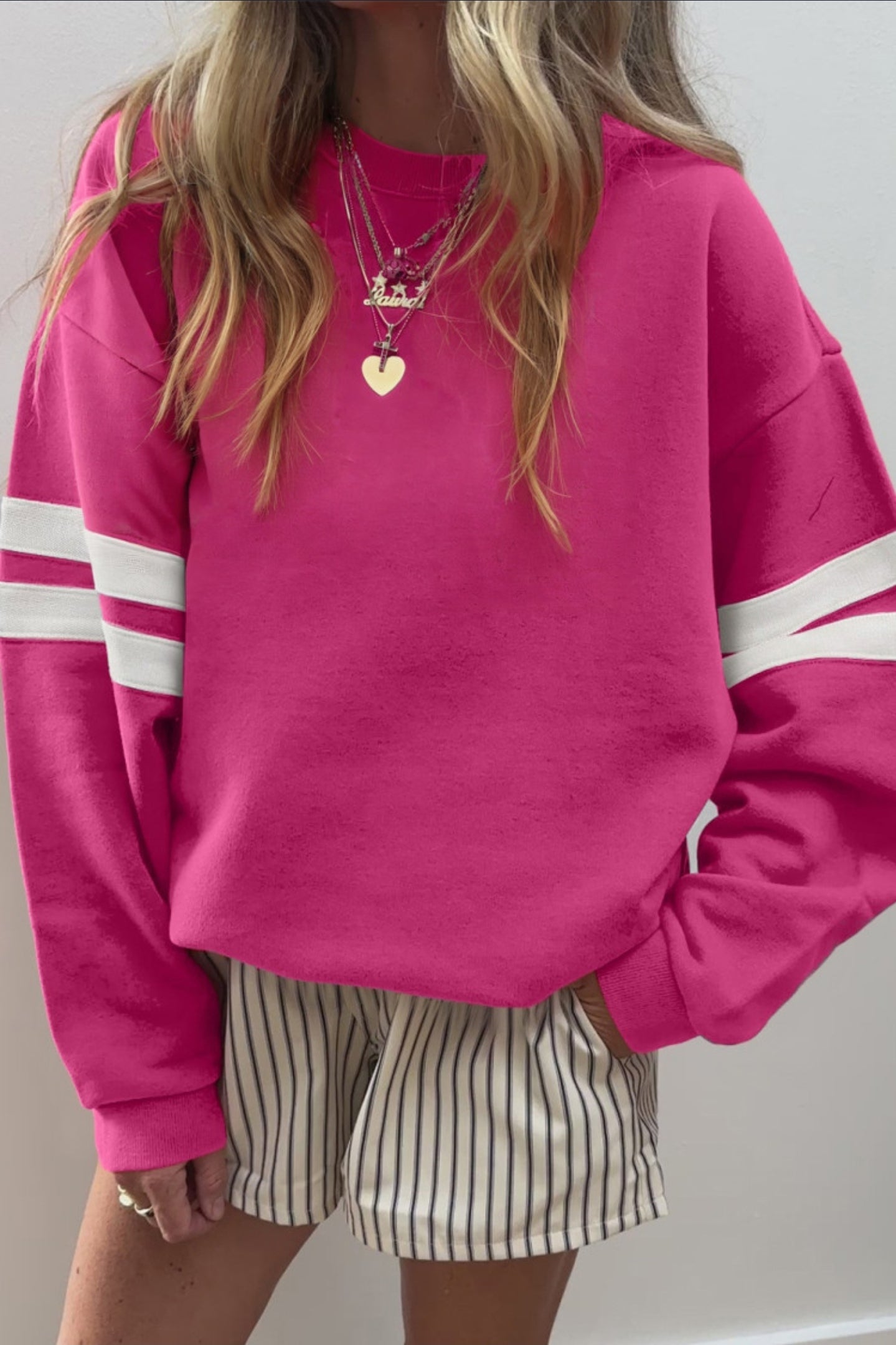 Varsity Striped Oversized Pullover