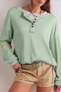 Give It Up For The Green Henley Top