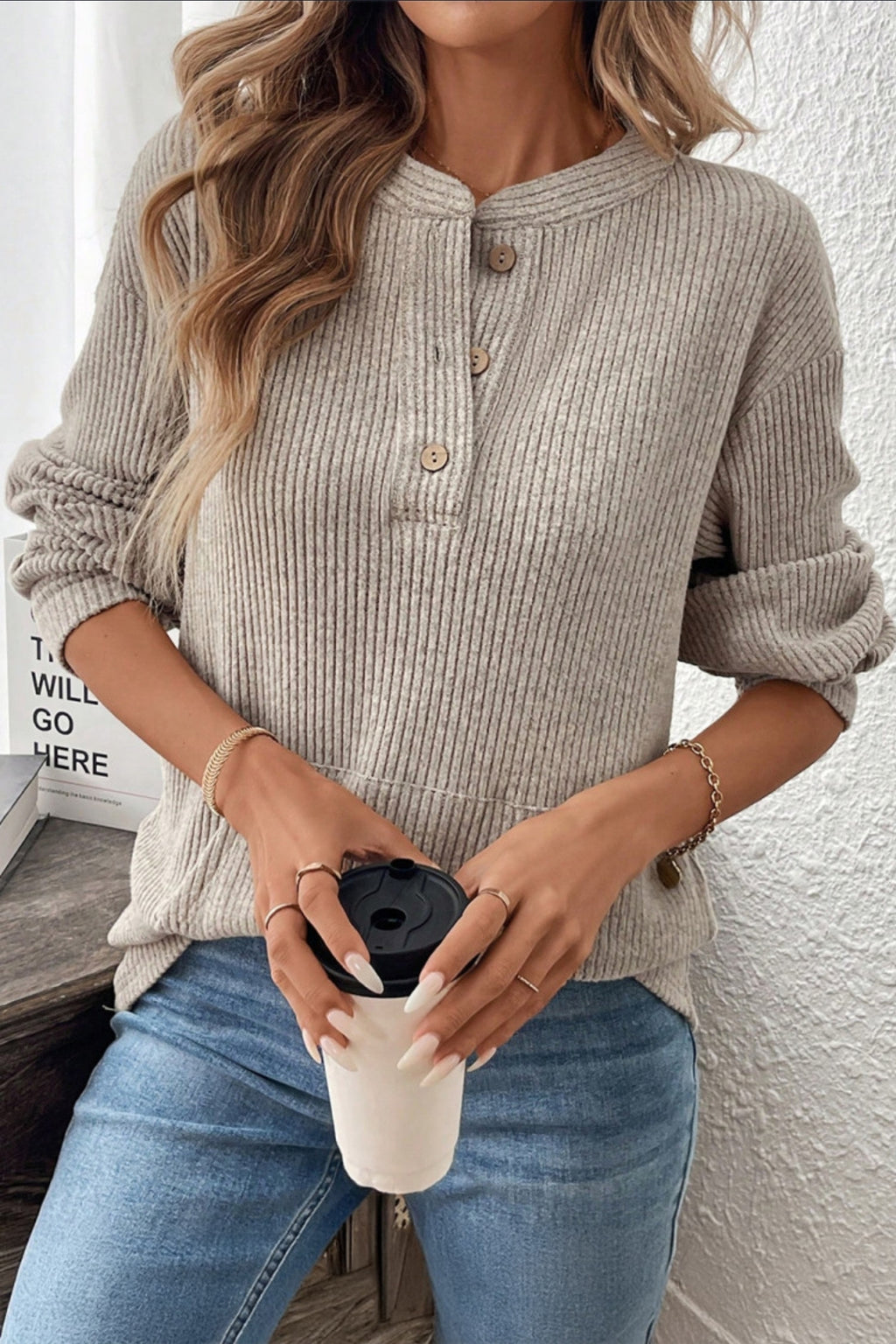 Cute & Simple Henley Top