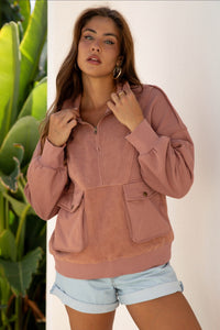 Double Front Pocket Sweatshirt