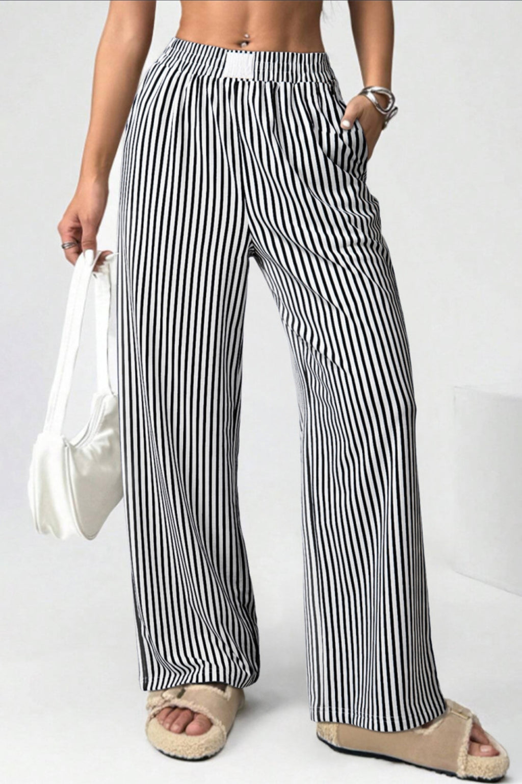 Black Striped Pants