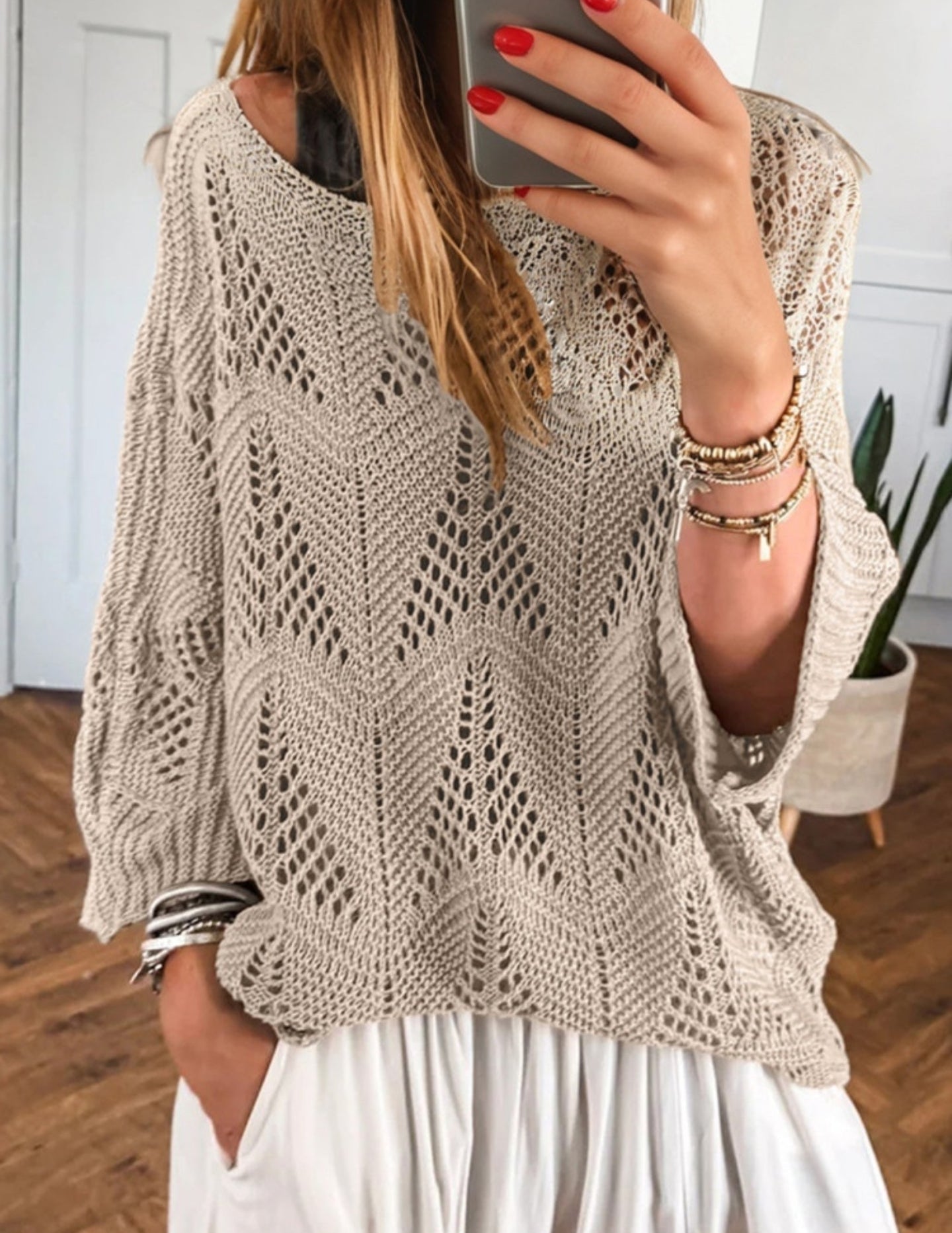 Hollow Out Knit Sweater