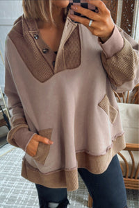 CURVY Mixed Material Hoodie
