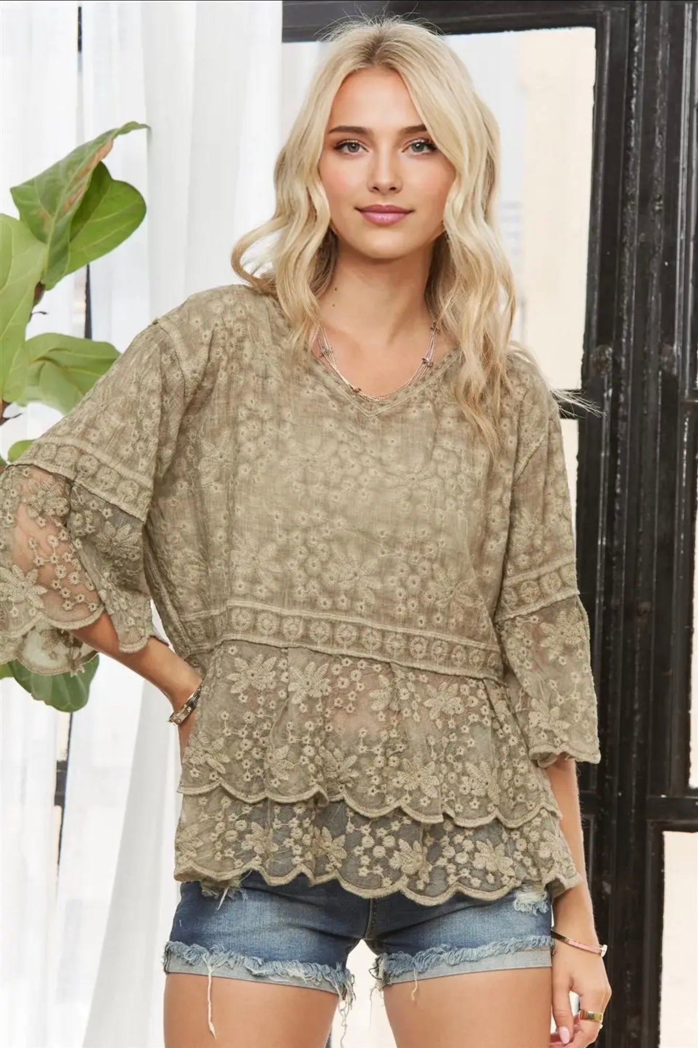 Olive You Love Lace Blouse