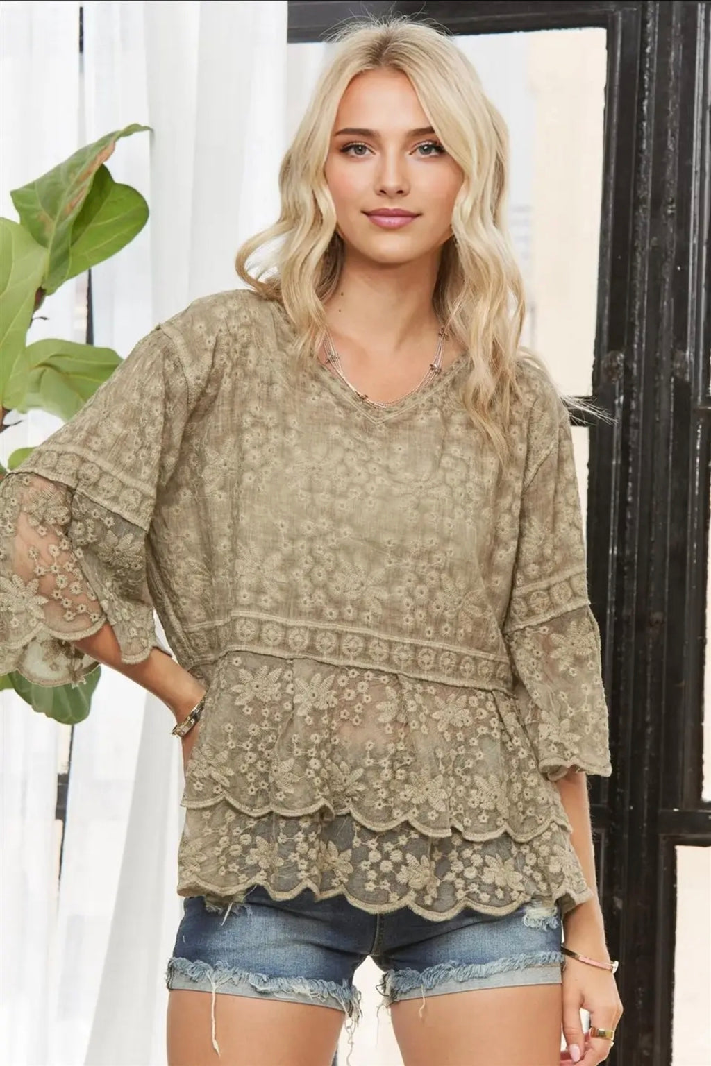 Olive You Love Lace Blouse