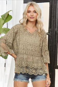 Olive You Love Lace Blouse