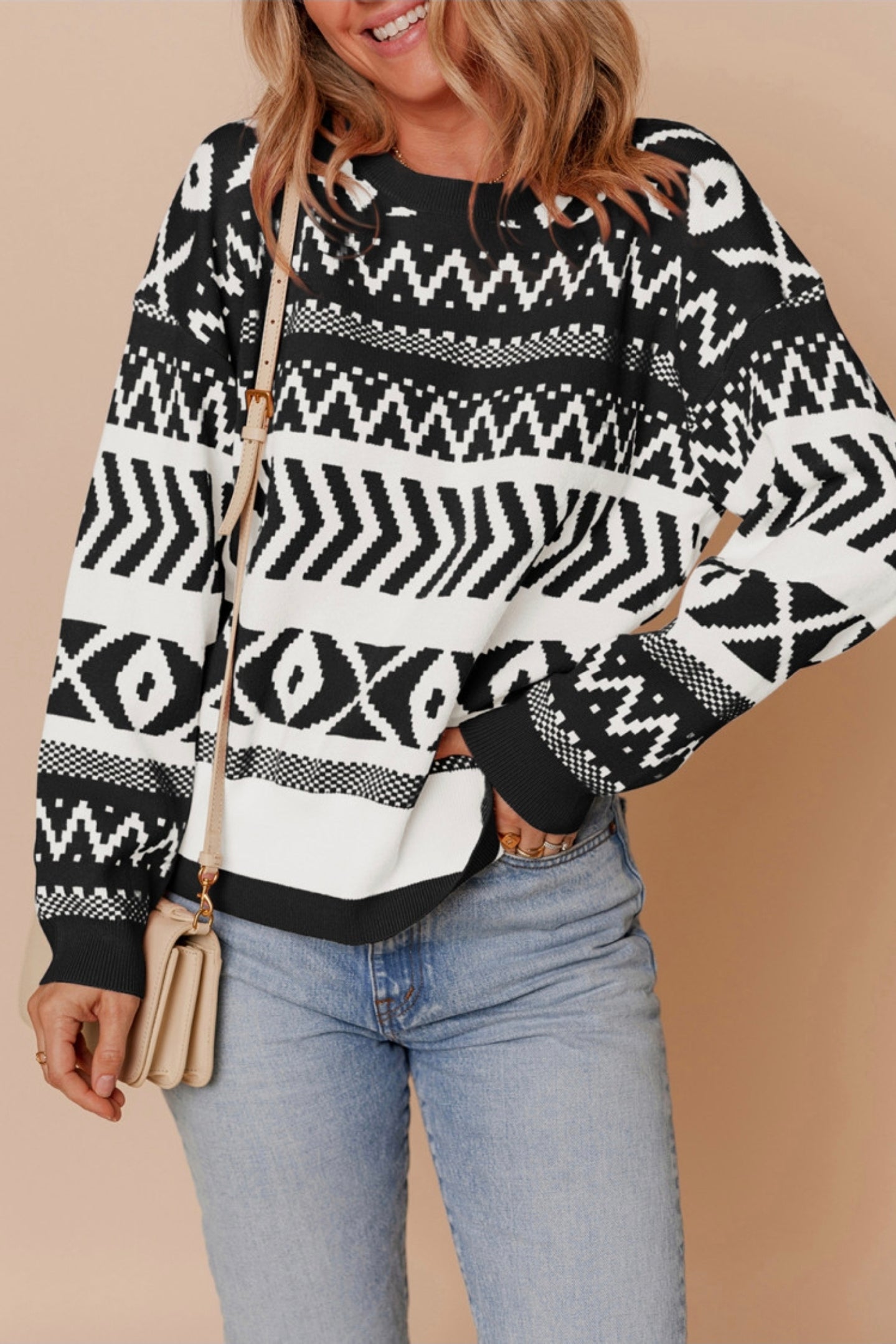 2 Color Abstract Sweater