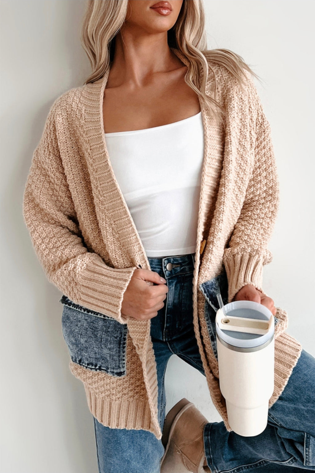 Lovin' The Denim Pocket Cardigan