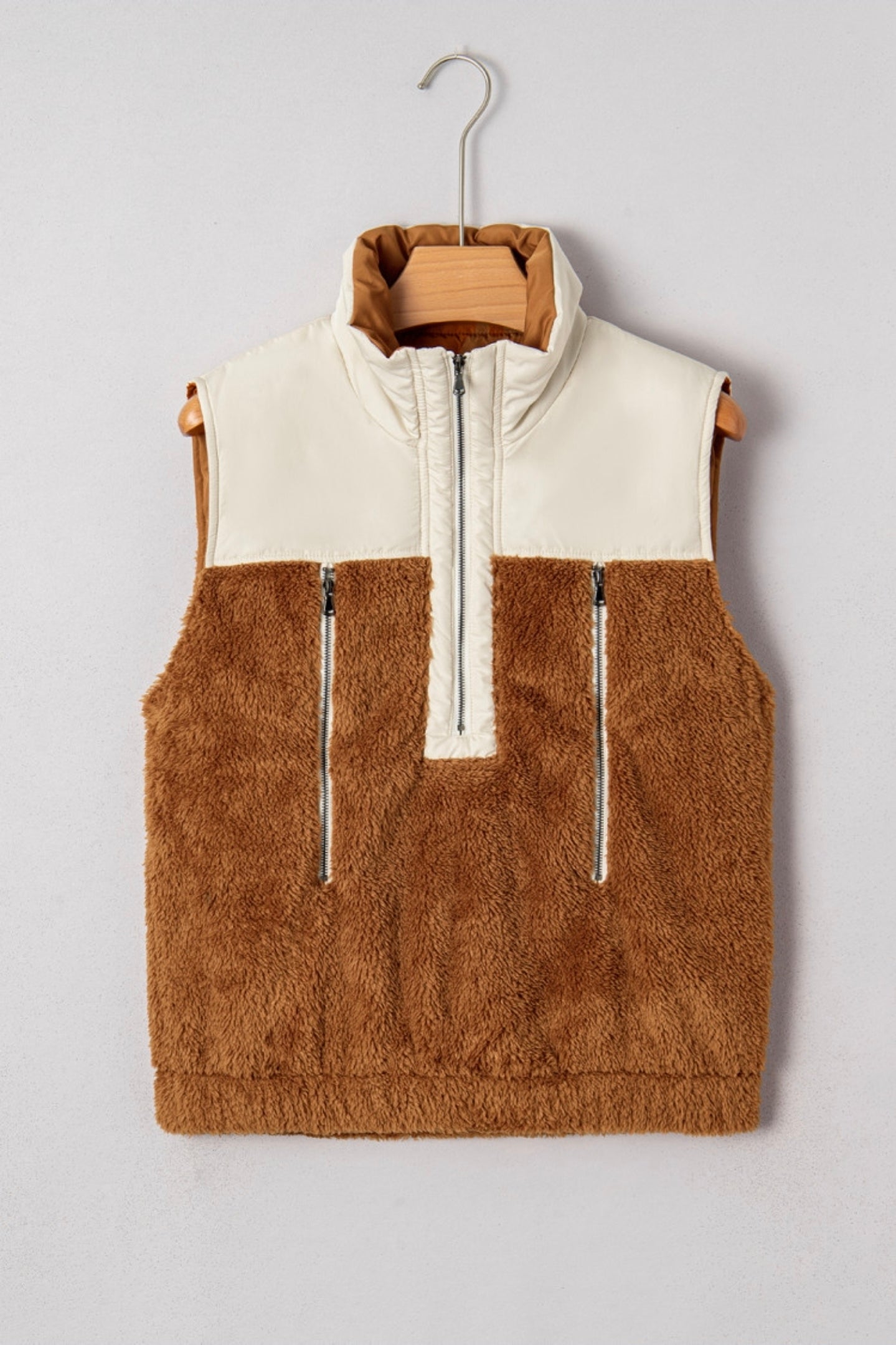 Plush Chestnut Sleeveless Pullover