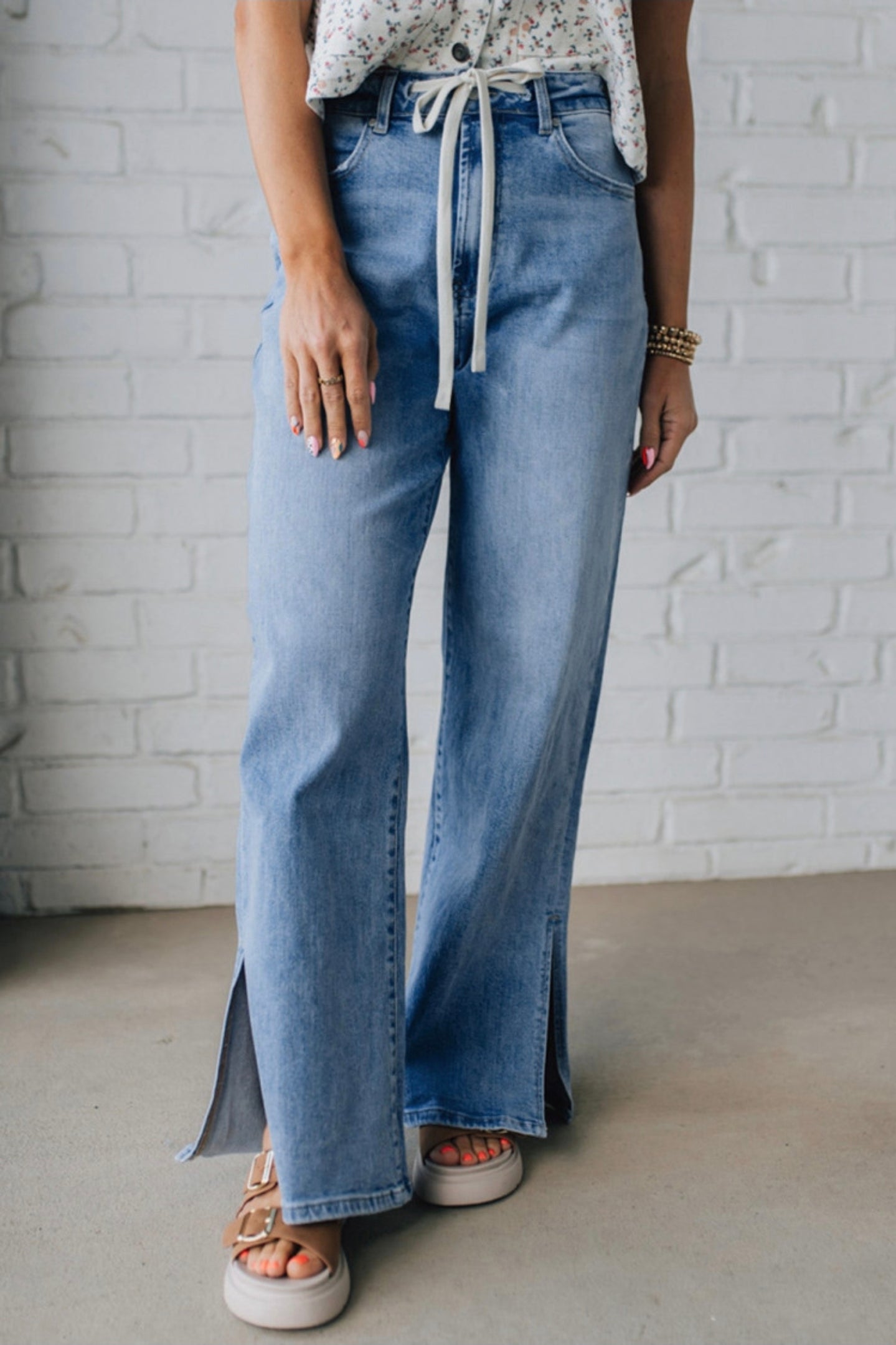Drawstring Waist Denim