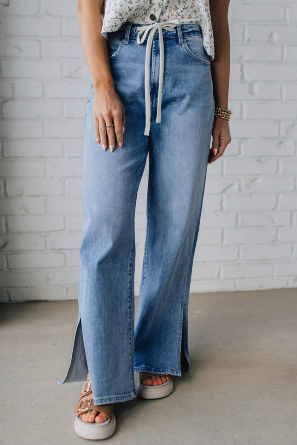 Drawstring Waist Denim