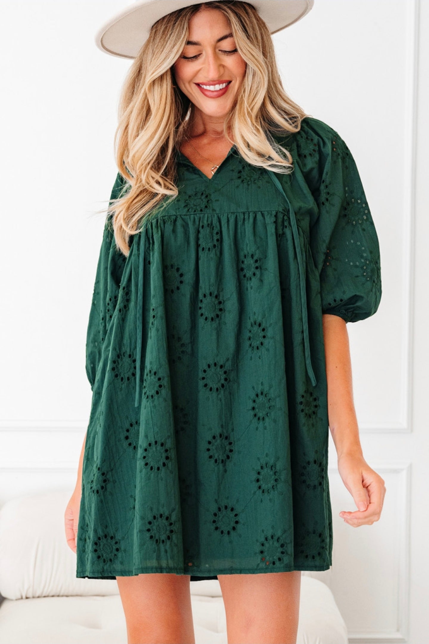 Go The Extra Mile Eyelet Dress