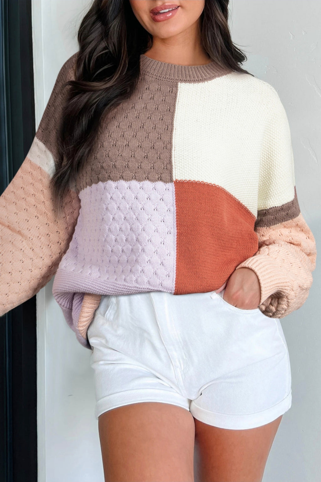 Color Block Textured Sweater
