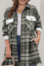CURVY Plaid With The Distressing Shacket