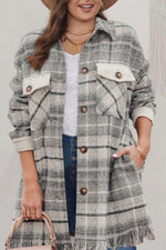 CURVY Plaid With The Distressing Shacket