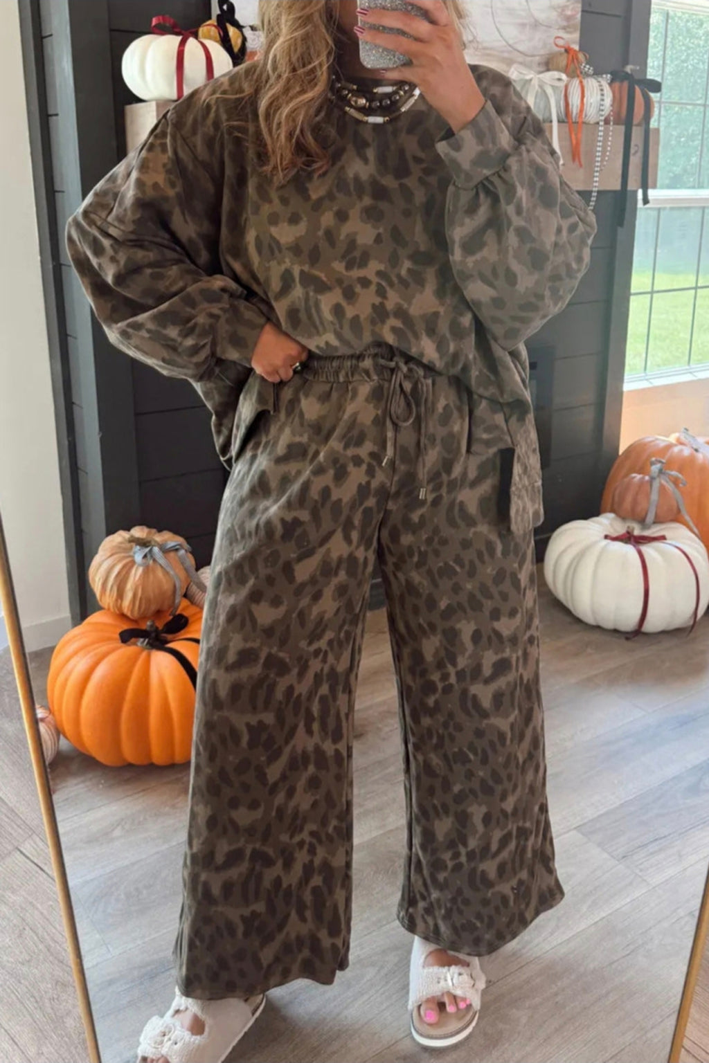 Brown Leopard 2pce Set