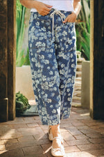 Baby Blues Cropped Floral Barrel Pants