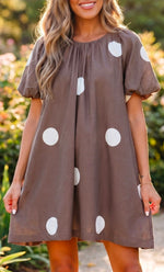 Blessed With The Best Brown Polka Dot Dress