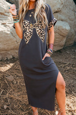 Feeling Chic Leopard Bow Dress