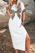 Feeling Chic Leopard Bow Dress