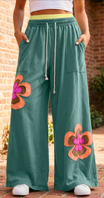 A Pop of Fun Casual Wide Legged Pants