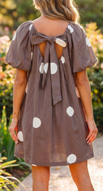 Blessed With The Best Brown Polka Dot Dress