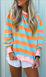 Saturday Social Striped Pullover
