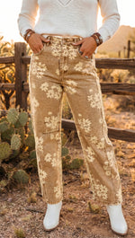 Trellis Blooms Khaki Floral Jeans