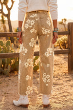 Trellis Blooms Khaki Floral Jeans