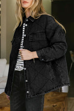 Patterned Stitched Jean Jacket