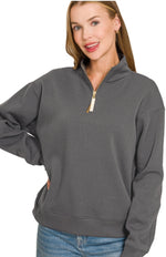 Zenana Fleece 1/2 Zip