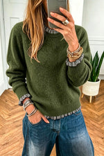 2-in-1 Layered Trim Knit Sweater
