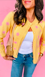Rates Right Up There Dot Button Up Sweater