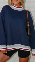 Varsity Mock Neck Sweatshirt