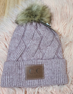 CC Geometric Cable Knit Beanie